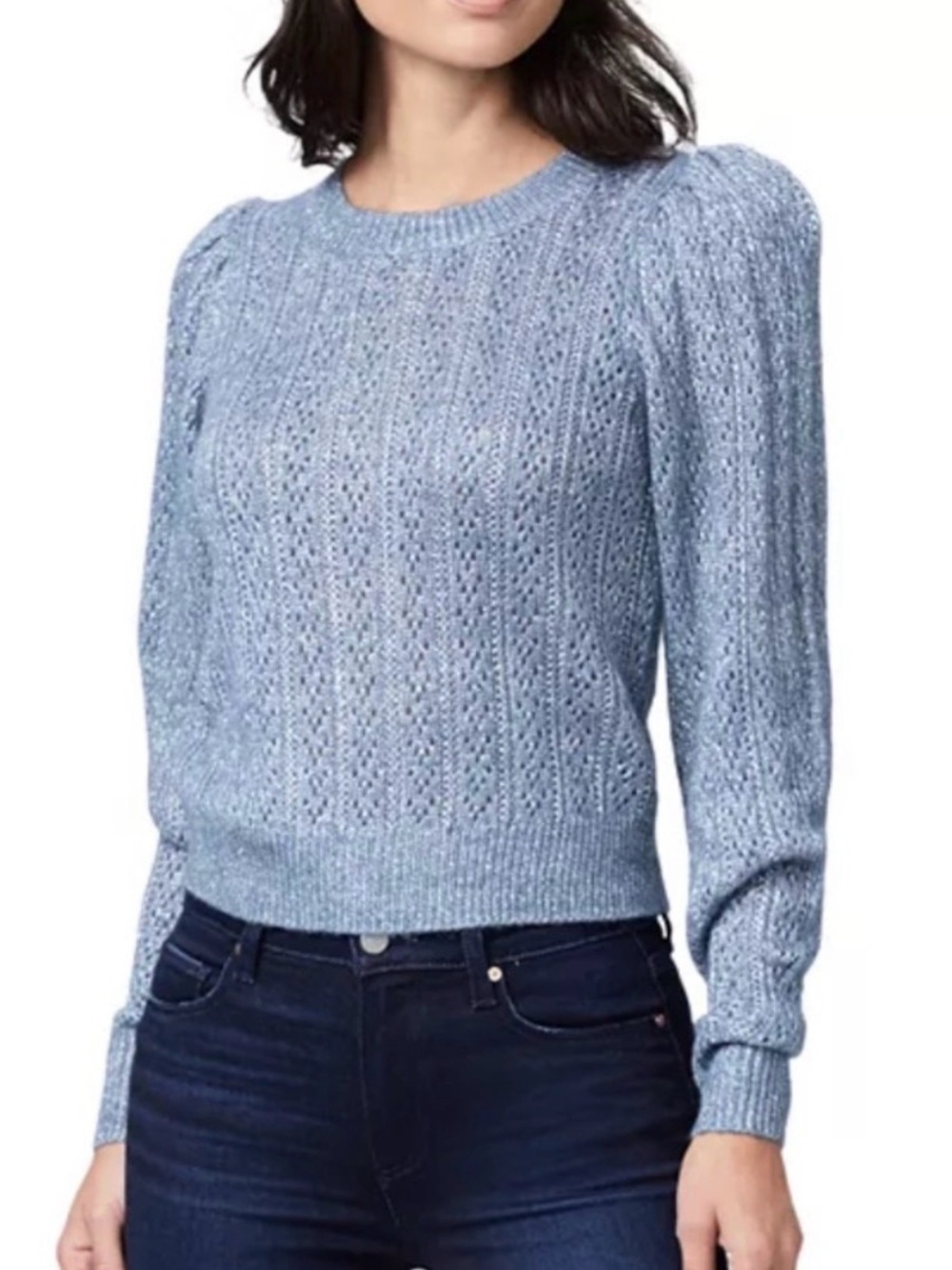 PAIGE Women’s Athena Sweater Metallic Blue